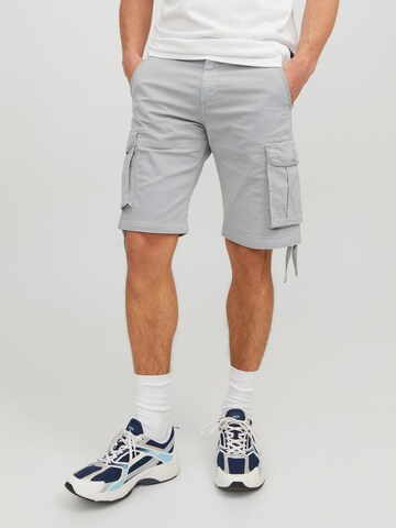 JACK & JONES Loosefit Cargobroek 'Zeus' in Grijs: voorkant