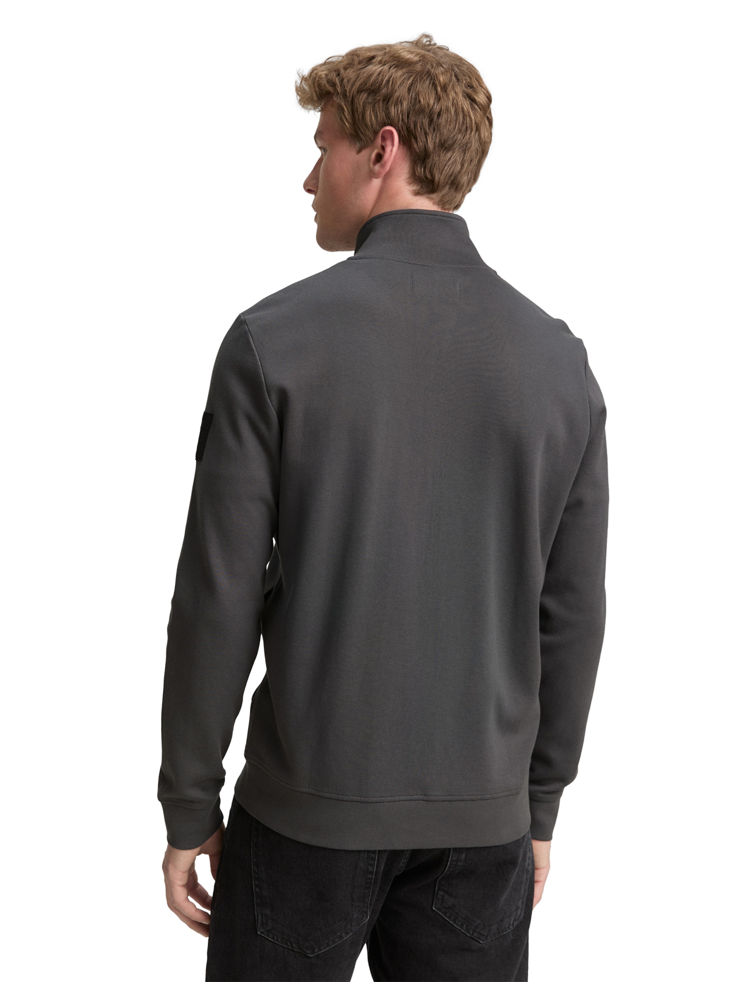 TOM TAILOR DENIM Sweatjacke in Grau