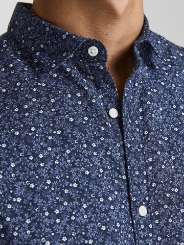 JACK & JONES Regular fit Button Up Shirt 'Summer Blackpool' in Blue