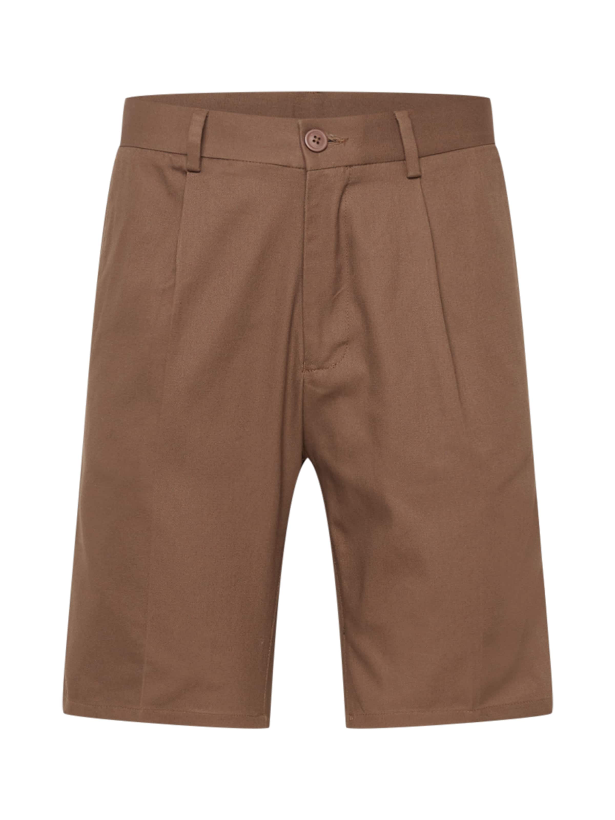 BURTON MENSWEAR LONDON regular Παντελόνι πλισέ σε καφέ: μπροστά