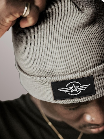 Neverless Beanie 'Airforce Wings' in Grey