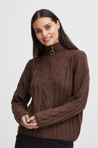 b.young Pullover 'Tinka' in Braun: Vorderseite