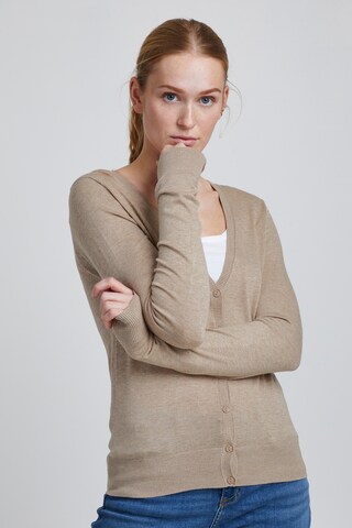 b.young Knit Cardigan 'BYMMPIMBA' in Beige: front