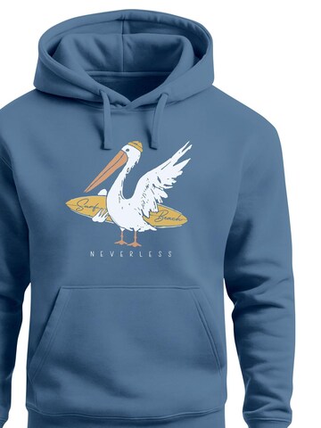 Neverless Sweatshirt 'Pelikan' in Blue: front