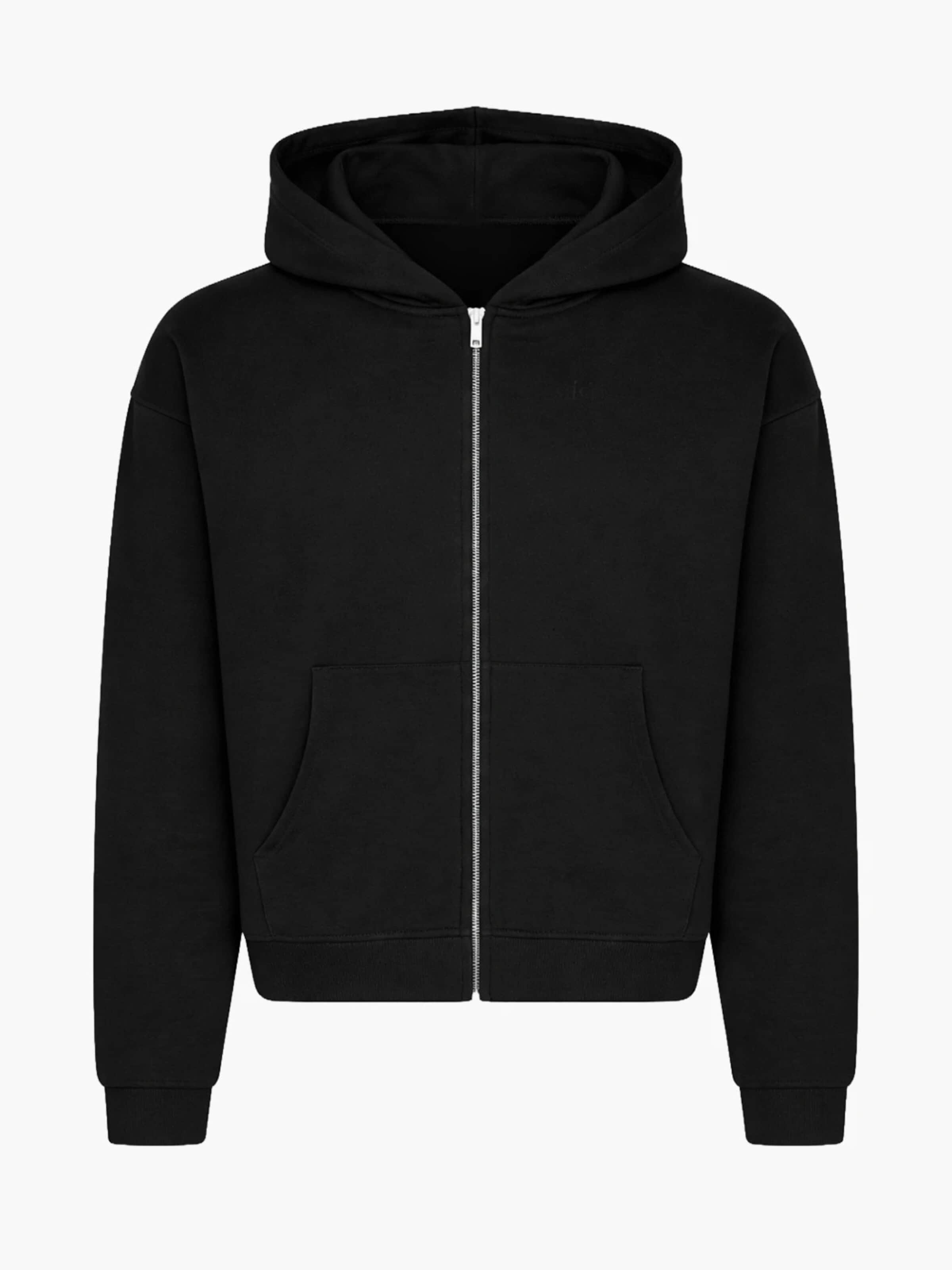 cfab (formerly creamy fabrics) Sweatshirt 'Relaxed Zip' i svart: framsida