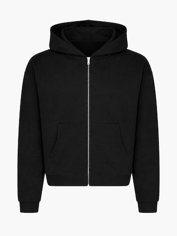 Sweat-shirt 'Relaxed Zip' cfab (formerly creamy fabrics) en noir : devant