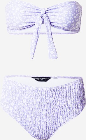 Dorothy Perkins - Bandeau Biquíni 'Ditsy' em roxo: frente