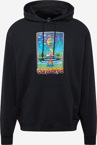 CONVERSE Sweatshirt 'DAY NIGHT CAMPFIRE' in Schwarz: predná strana