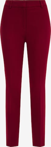 WE Fashion Slim fit Trousers with creases in Red: front