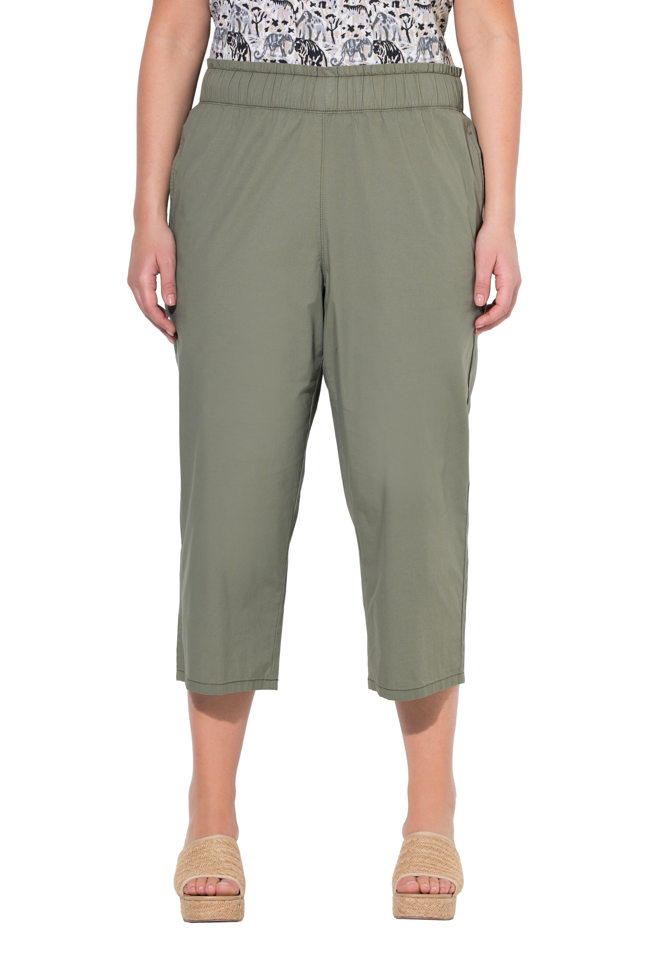 Ulla Popken Regular Hose in Grün: Vorderseite