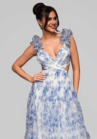 Ombre Avondjurk 'Sylvia' in Blauw