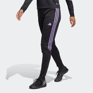 ADIDAS PERFORMANCE Slim fit Workout Pants 'Tiro 23 Club' in Black: front