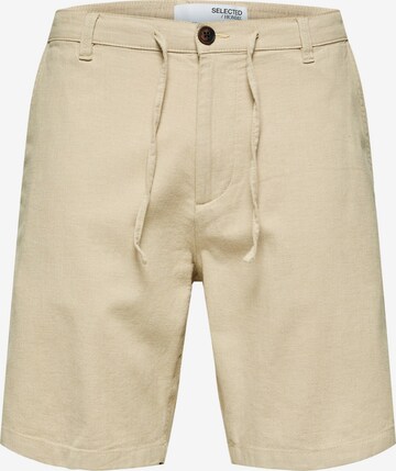 SELECTED HOMME Lærredsbukser 'Brody' i beige: forside