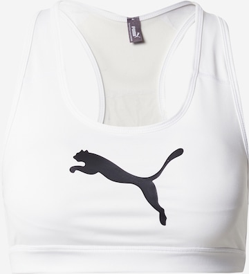 PUMA Bustier Sport bh '4Keeps' in Wit: voorkant