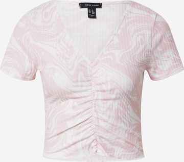 NEW LOOK Shirt 'MARBLE' in Pink: front