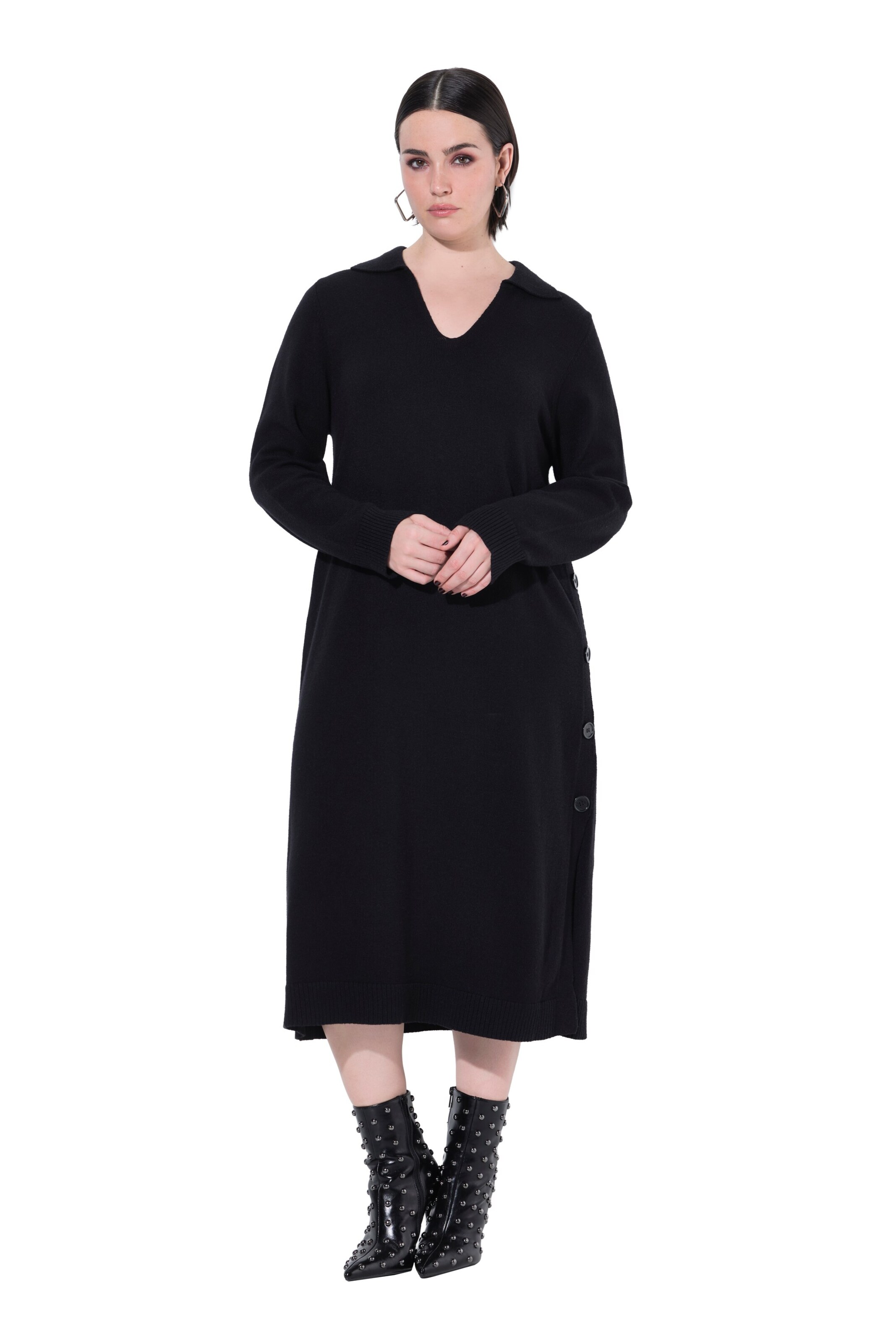 Ulla Popken Knit dress in Black: front