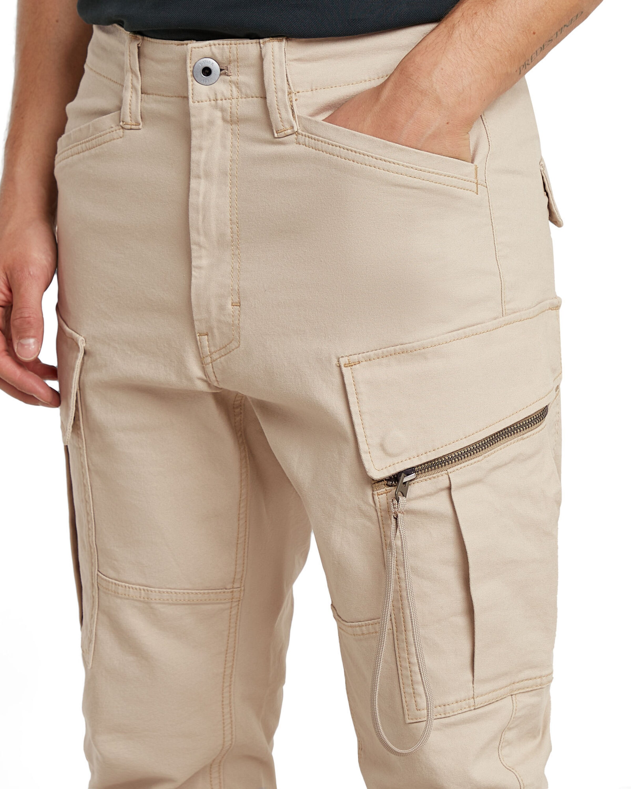 G-STAR Tapered Cargobroek '3D' in Beige