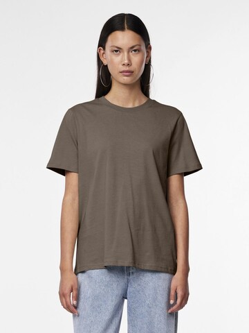 PIECES T-shirt 'RIA' i brun: framsida