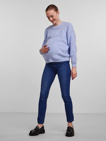 Pieces Maternity Sweater in Blue