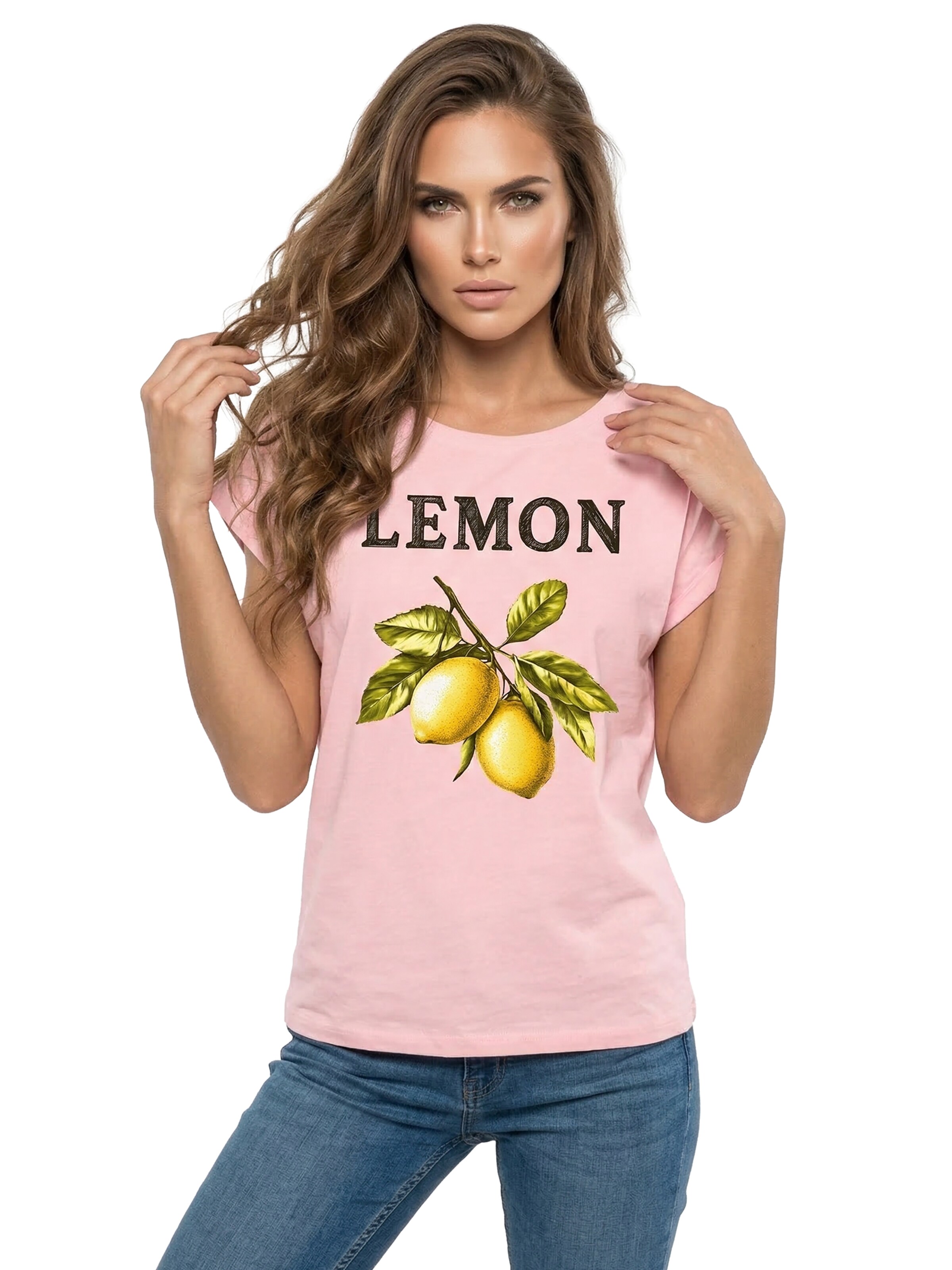 MAKAYA Shirt 'Lemon' in Pink