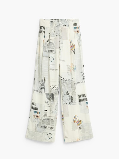 Desigual Kalhoty se sklady v pase ve velikosti 38 - světlemodrá / kari / černá / offwhite, Produkt