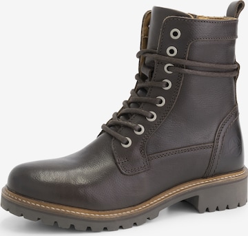 Travelin Lace-Up Boots 'Kvosted' in Brown: front