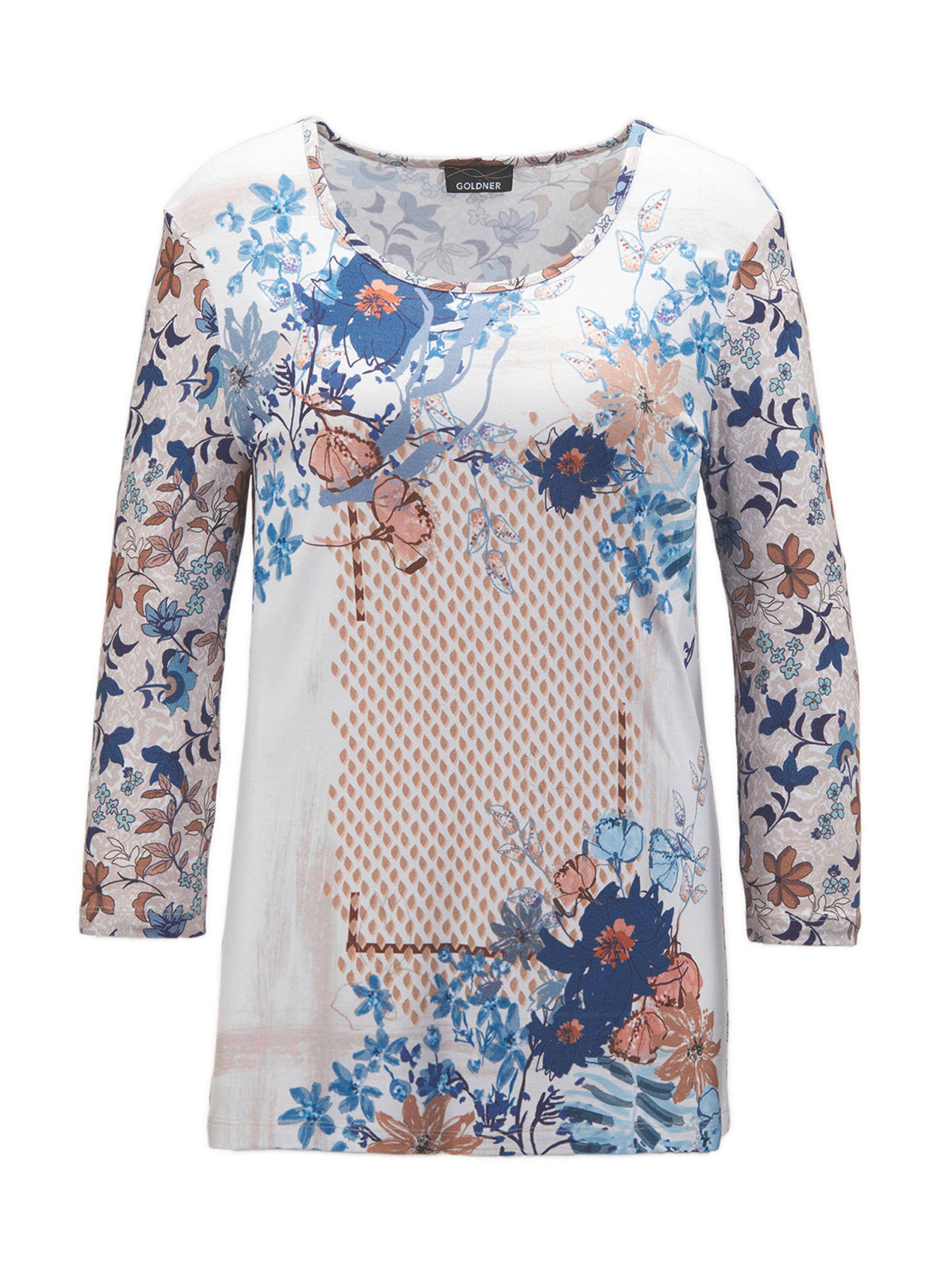 Goldner Bluse in Weiß: Vorderseite