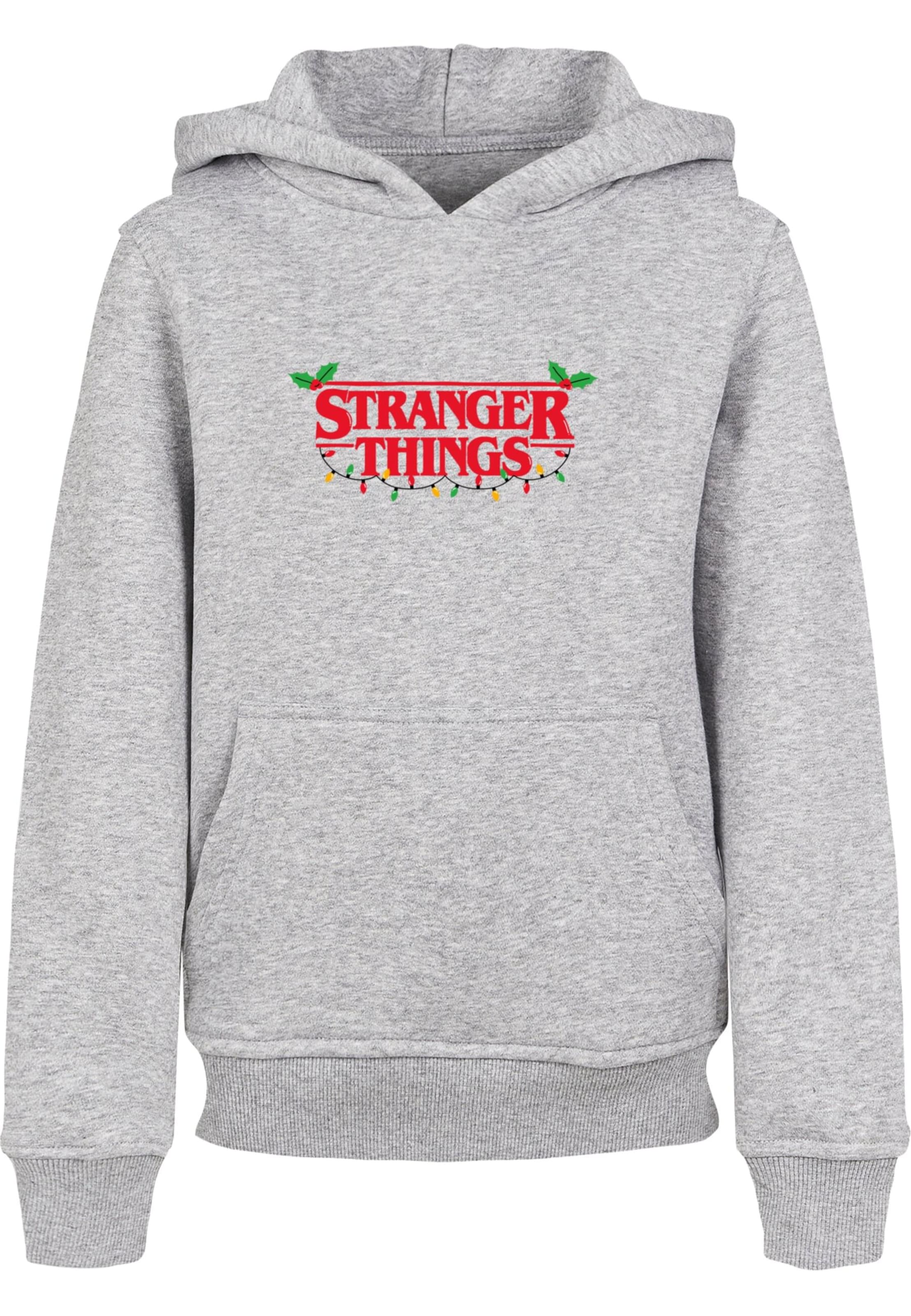 ABSOLUTE CULT Sweatshirt 'Stranger Things - Christmas Lights' in Grijs: voorkant