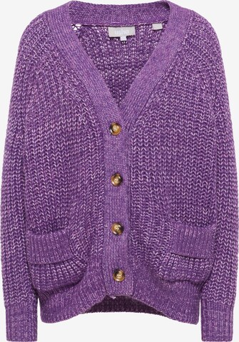 Cardigan oversize Usha en violet : devant