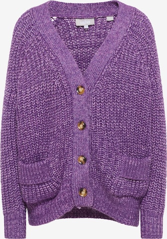 Usha Oversized Cardigan in Purple: front
