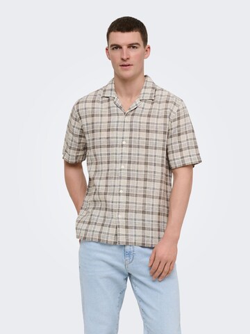 Only & Sons - Ajuste regular Camisa 'ONSCaiden' en marrón