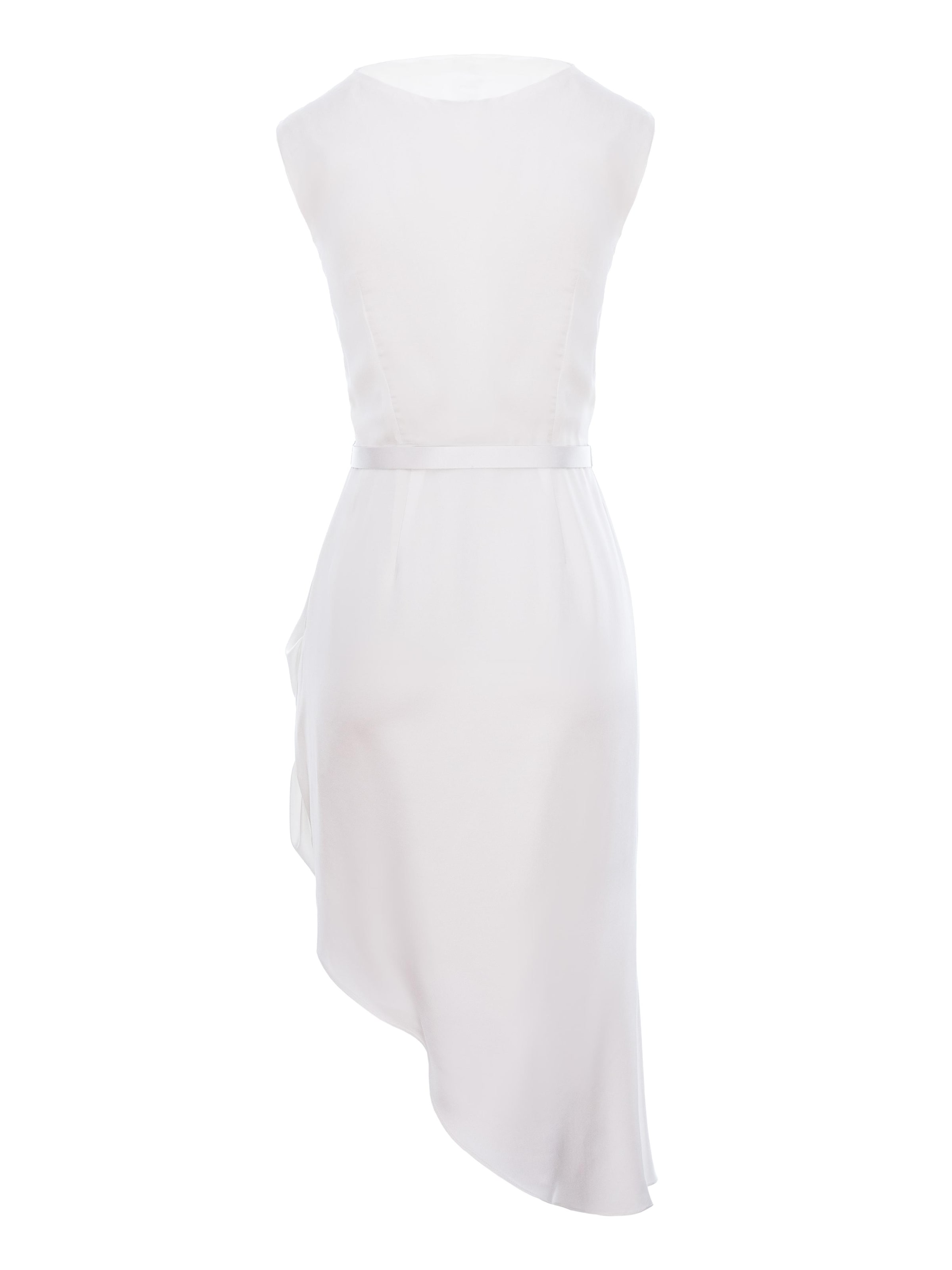 AVENUE N°29 Jurk 'Cowl Neckline Asymmetric Midi Dress' in Wit
