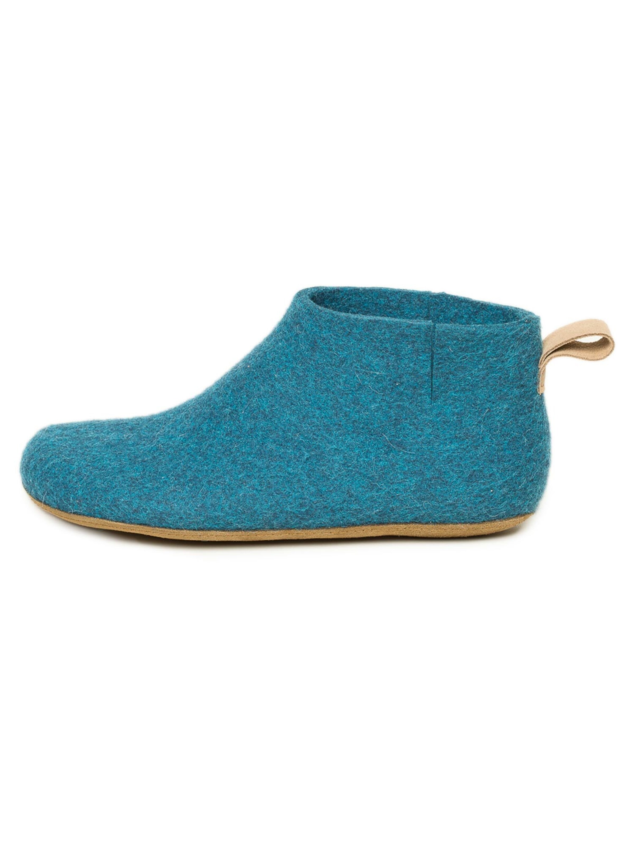 MagicFelt Mules 'Feltboot' in Blue: front
