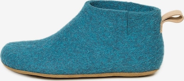 MagicFelt Mules 'Feltboot' in Blue: front