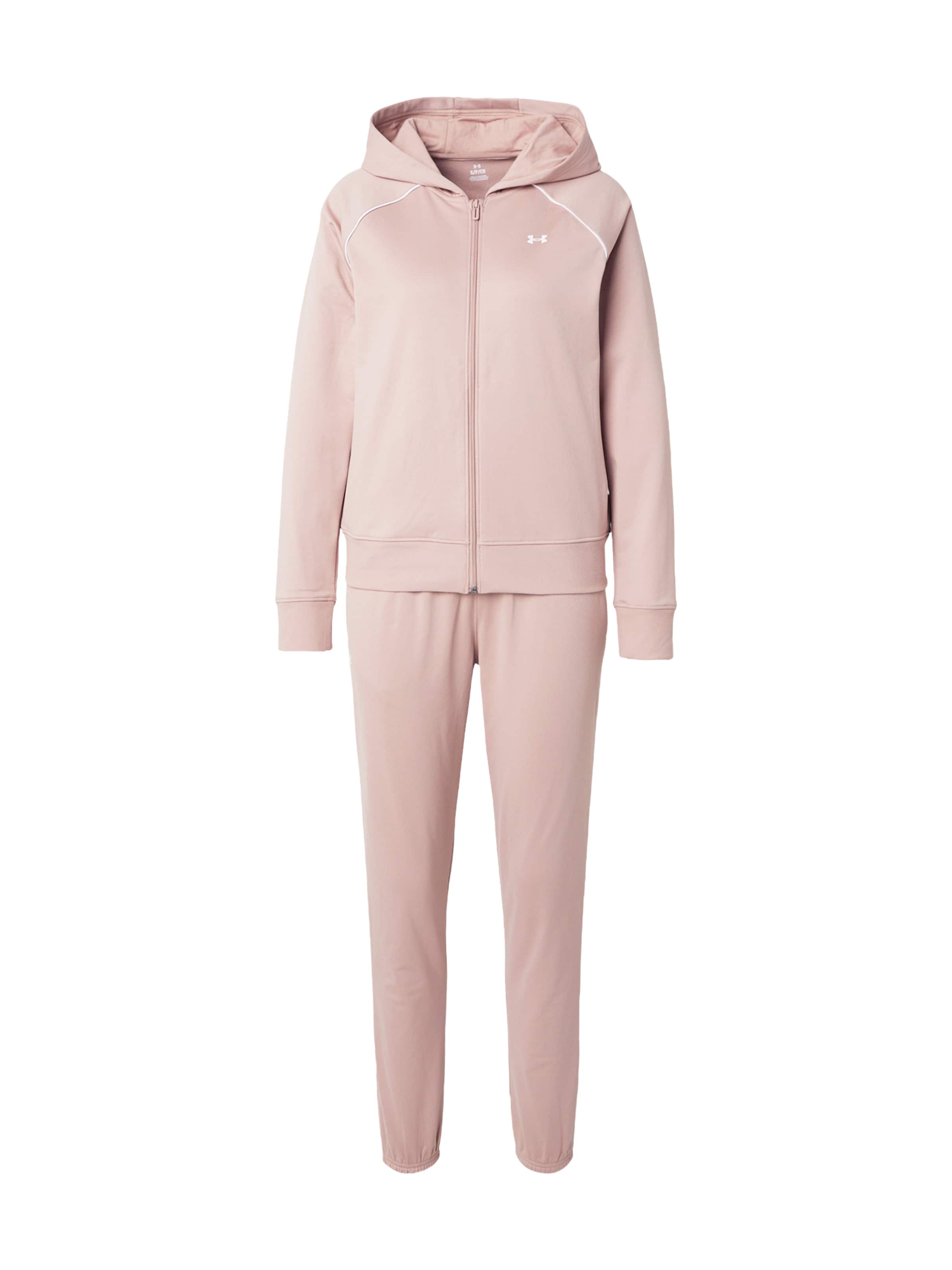 UNDER ARMOUR Træningsdragt 'Rival' i XS i pastelpink / hvid, Produktvisning