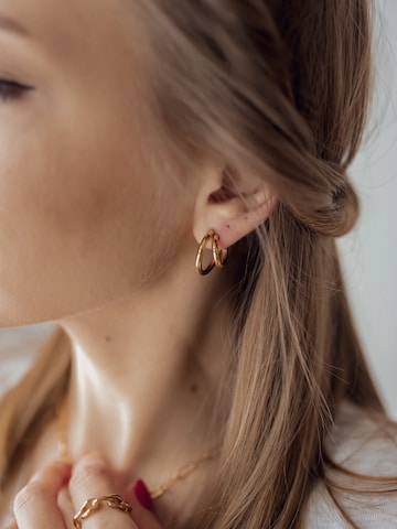 Hey Happiness Earrings 'Doppel' in Gold: front