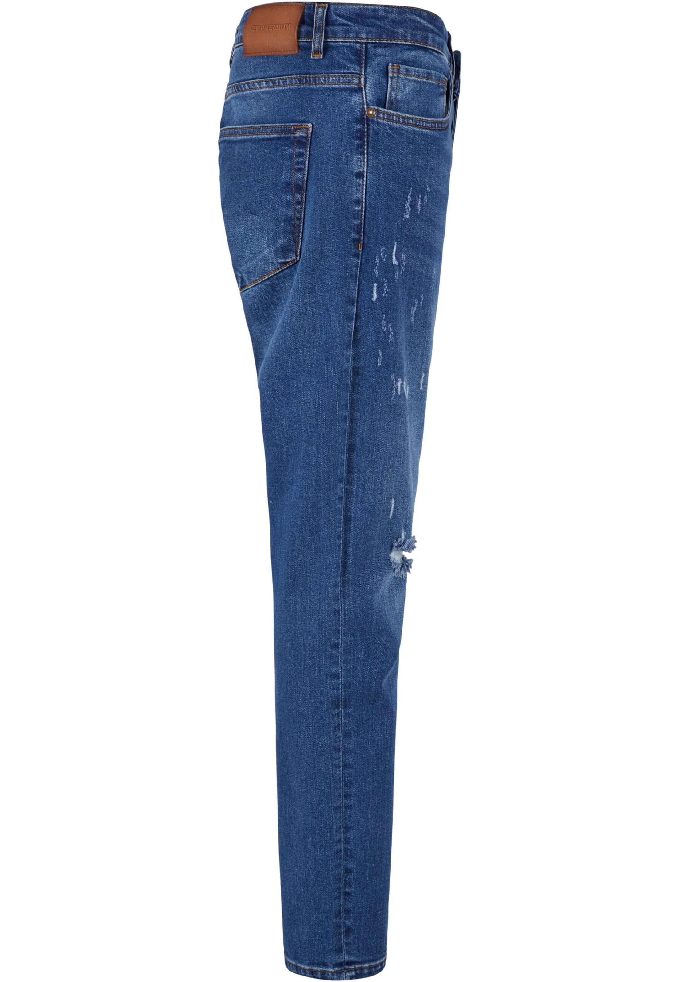 2Y Premium Tapered Jeans in Blauw