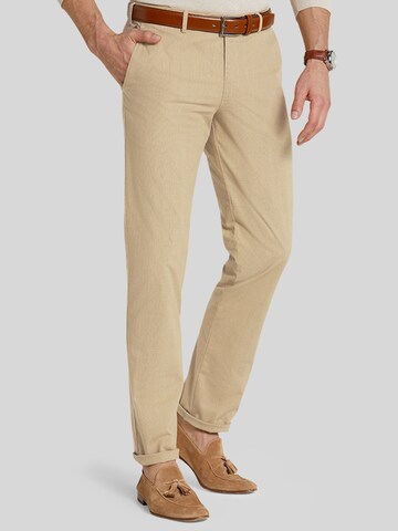 Meyer Hosen Regular Chino `Bonn` in moderne Flat Front in Braun: Vorderseite
