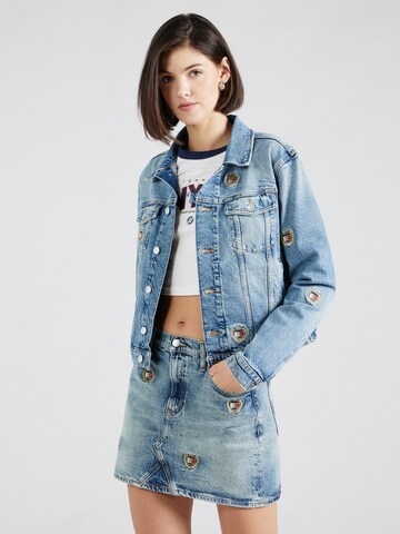 Tommy Jeans Prehodna jakna | modra barva: sprednja stran