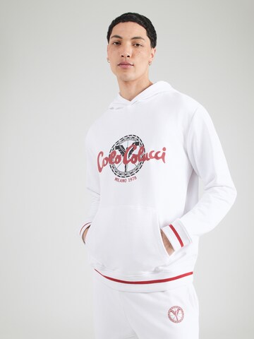 Sweat-shirt Carlo Colucci en blanc : devant