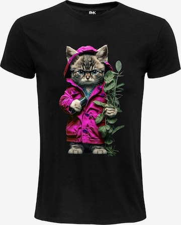 RMK Shirt 'Cat Katze' in Black: front