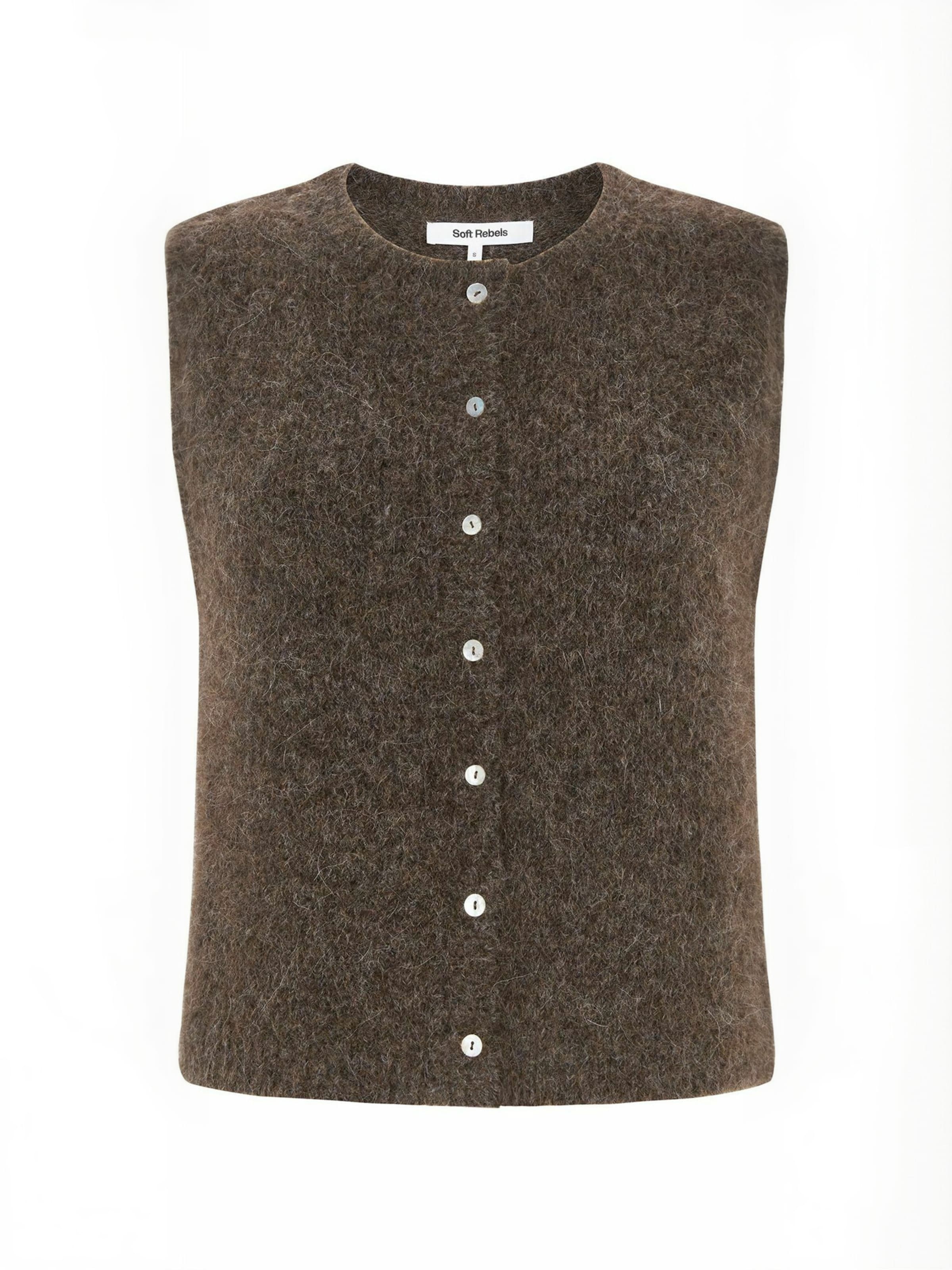 Gilet ' SRCamilla ' Soft Rebels en marron : devant