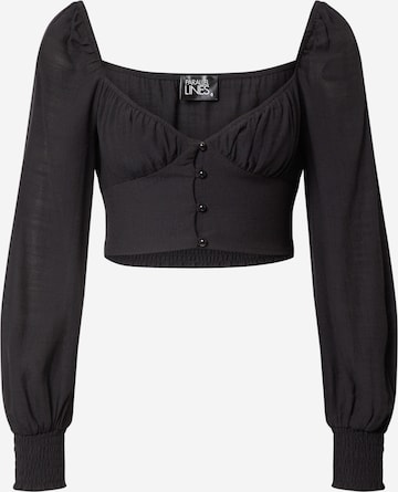 Camicia da donna di Parallel Lines in nero: frontale