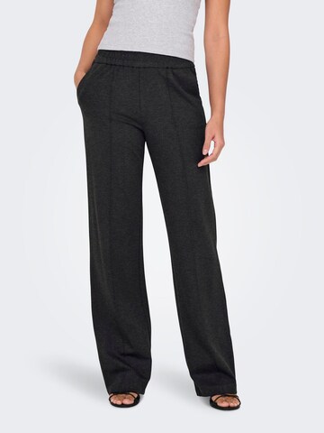 ONLY Wide leg Pants 'POPTRASH' in Grey: front