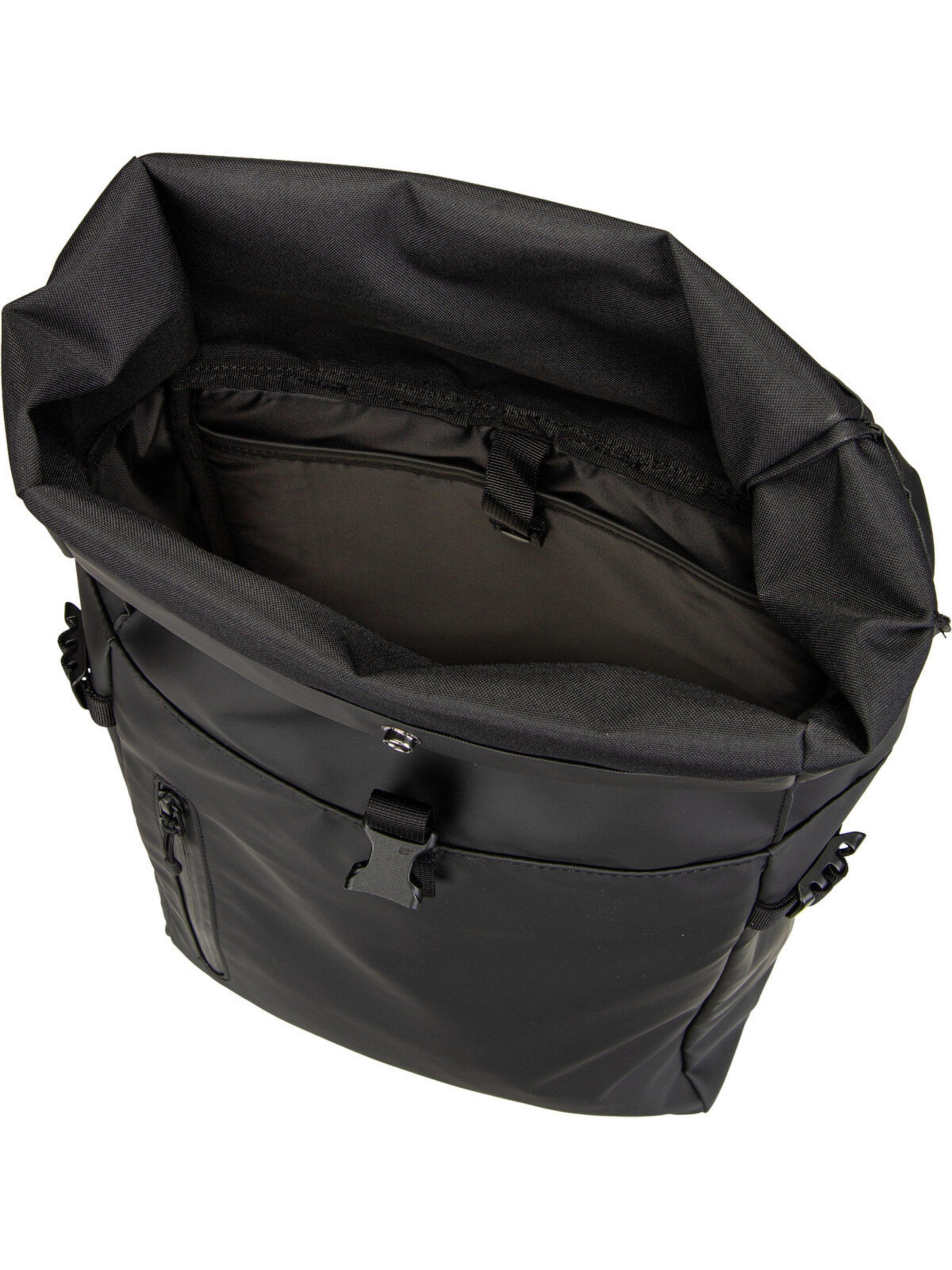 SANDQVIST Backpack 'Stream Slim Rolltop M' in Black