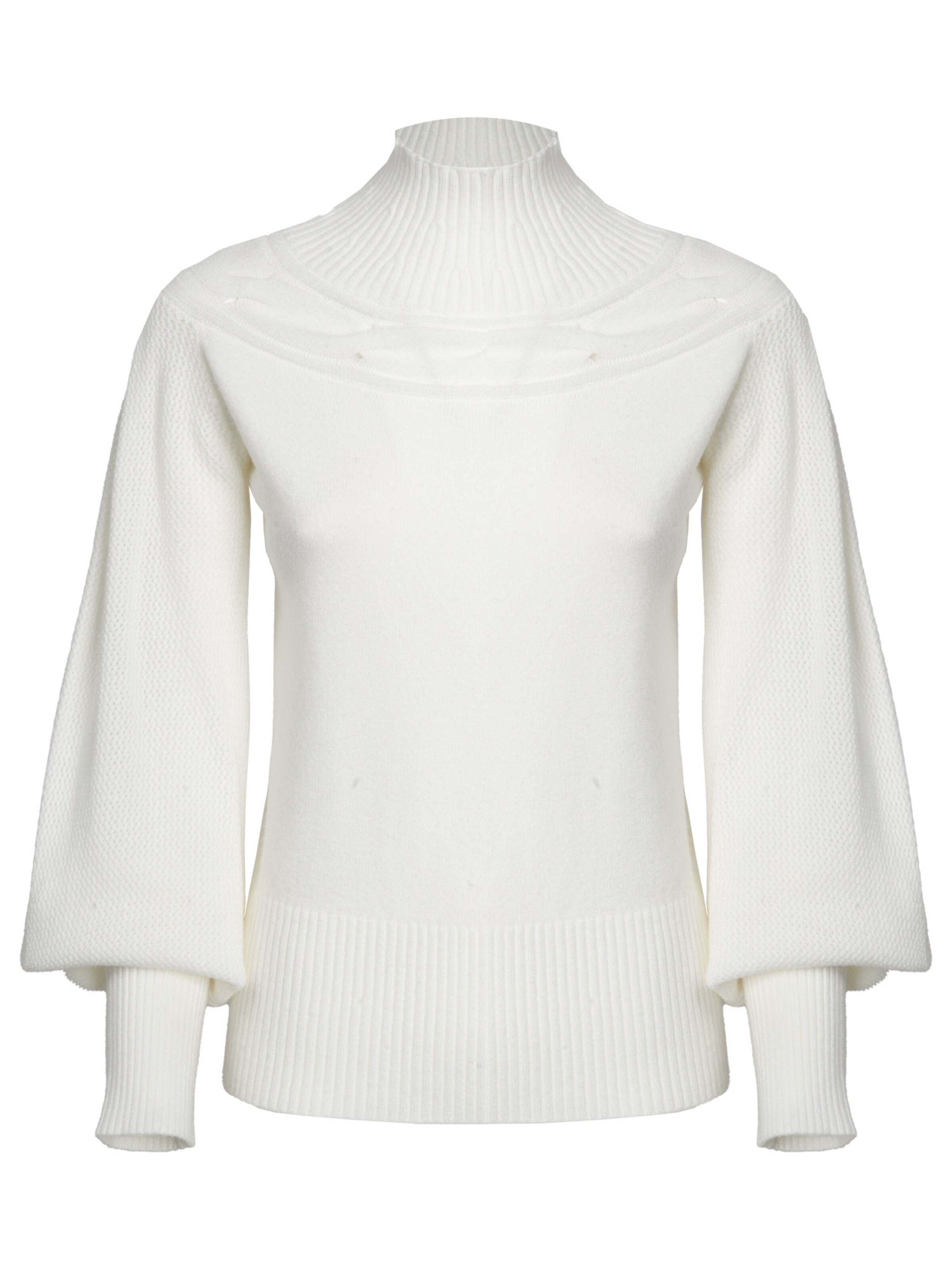 Influencer Sweater in White: front