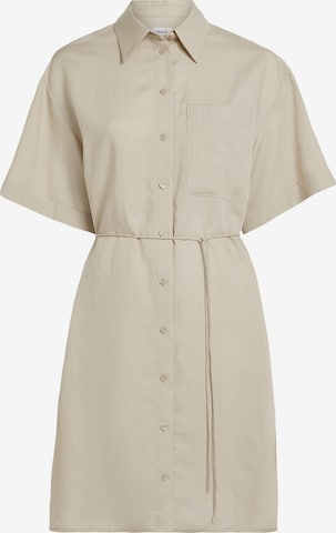 Calvin Klein Shirt Dress in Beige: front