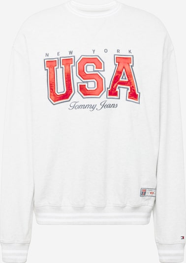 Tommy Jeans Sweater majica 'ARCHIVE GAMES TEAM USA' u siva / svijetlosiva / crvena / bijela, Pregled proizvoda