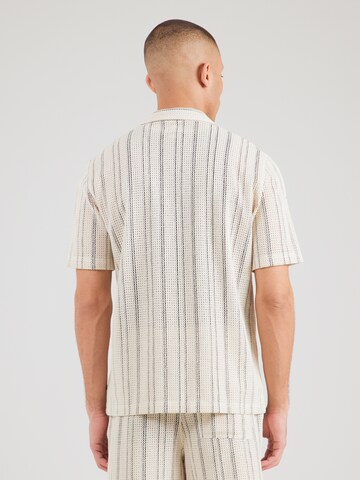 QS Comfort fit Button Up Shirt in Beige