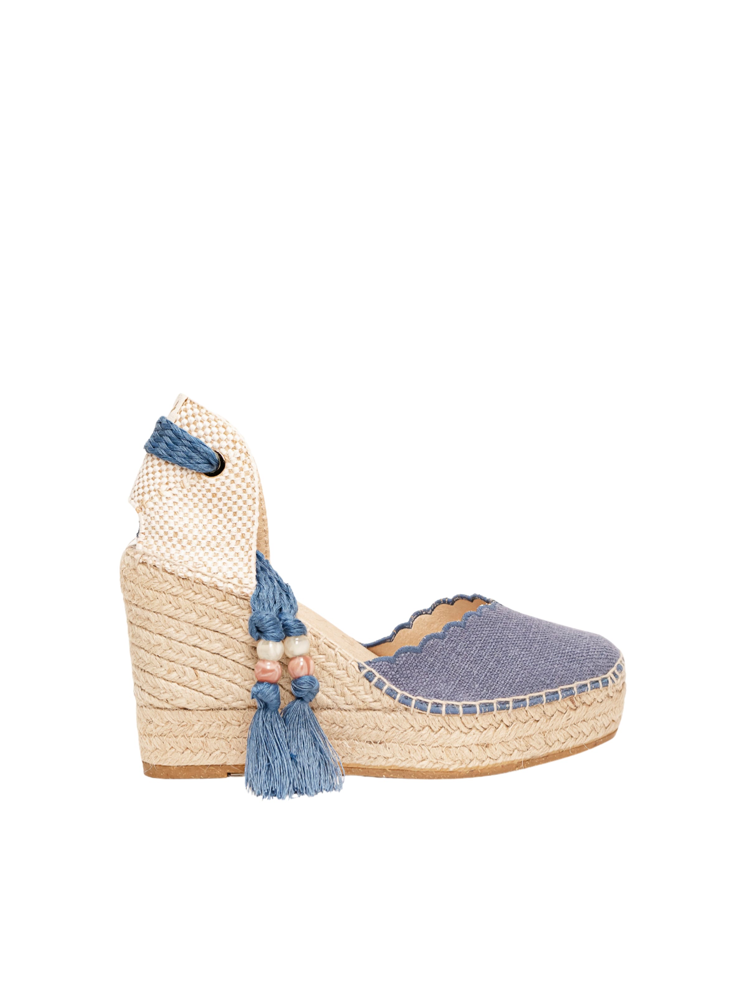 Sandales 'Alpargata Cuña 10 cm' Alhamas en bleu : devant